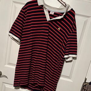 Brooks Brothers Navy and orange Red Striped Polo